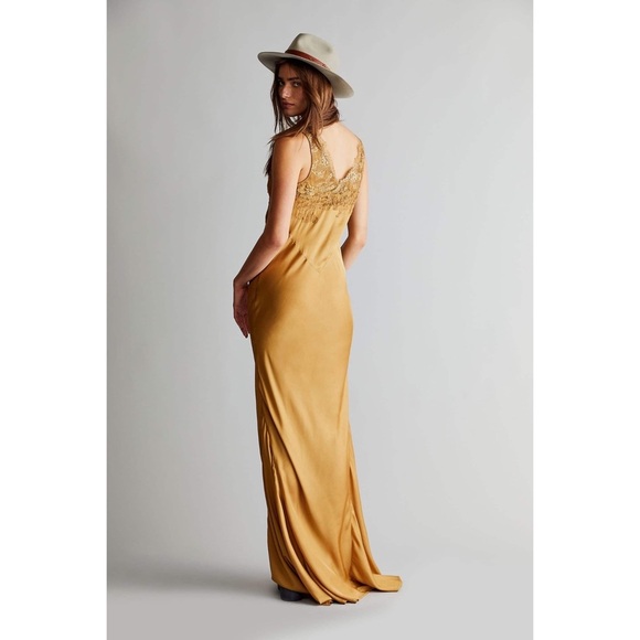 NWT Free People X Brenda Knight Laced Maxi Slip Dress - Picture 14 of 15